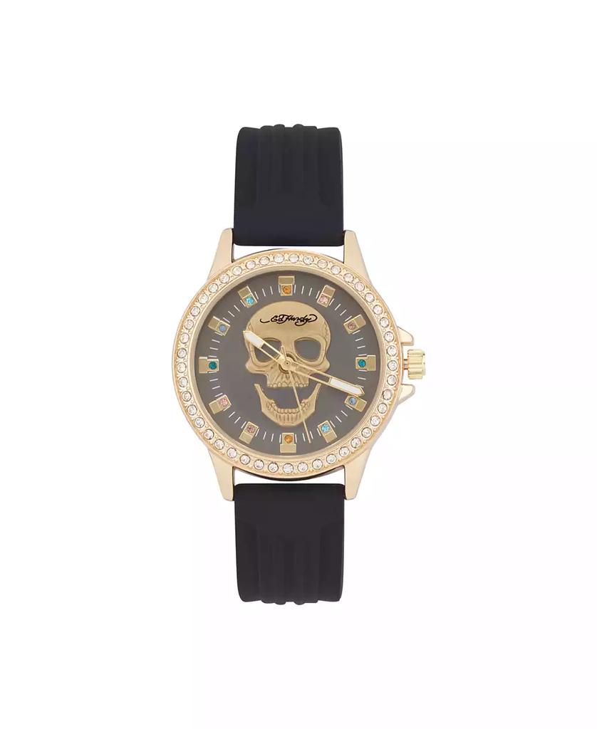 Ed Hardy Women's Quartz Matte Black Silicone Strap Analog Watch