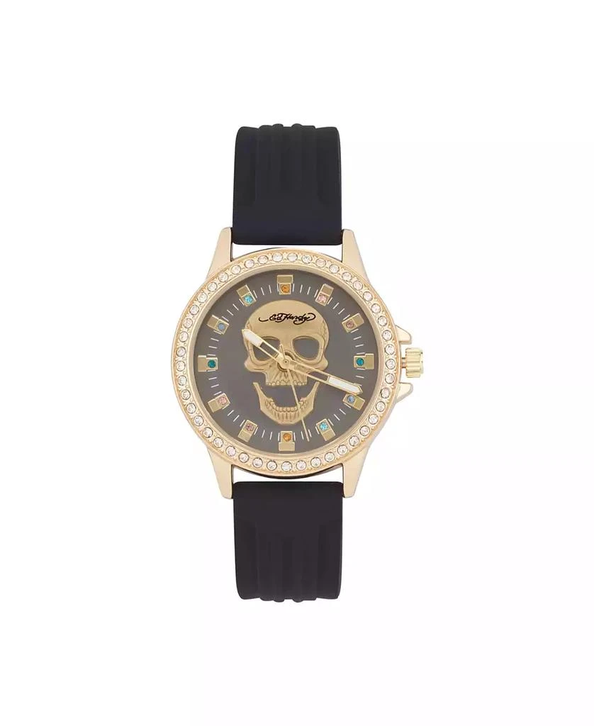 Ed Hardy Women's Quartz Matte Black Silicone Strap Analog Watch 1