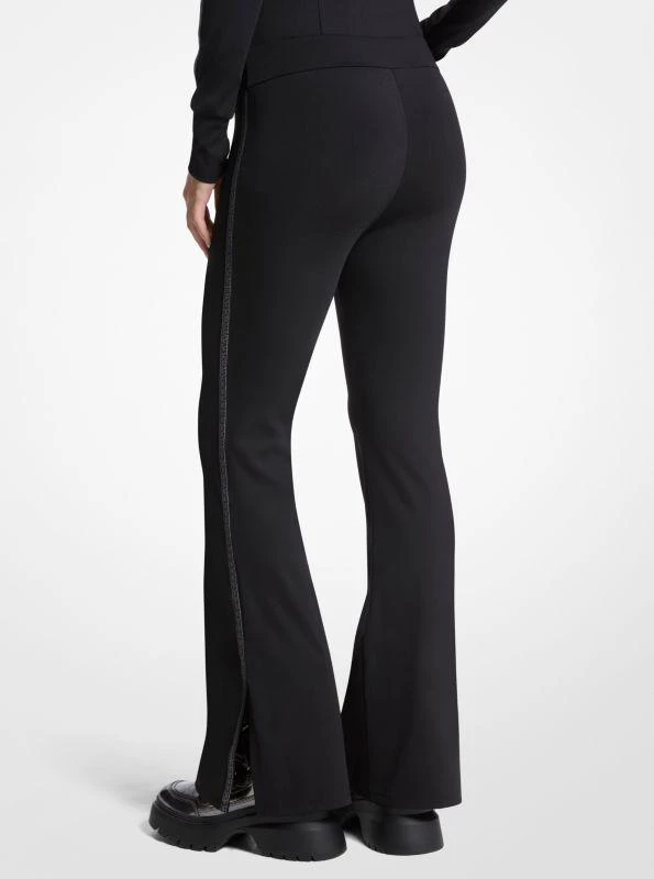 Michael Kors Logo Tape Stretch Nylon Flared Leggings 2
