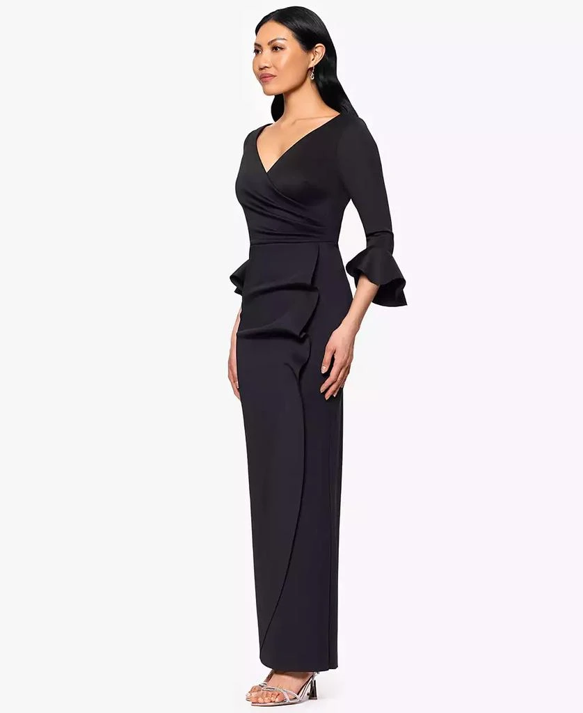 Betsy & Adam Petites V-Neck Scuba Long Sheath Dress 5