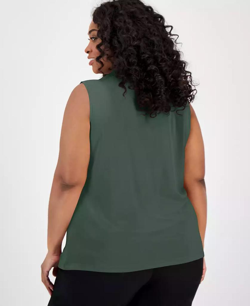 Kasper Plus Size Twist-Front Shell Top