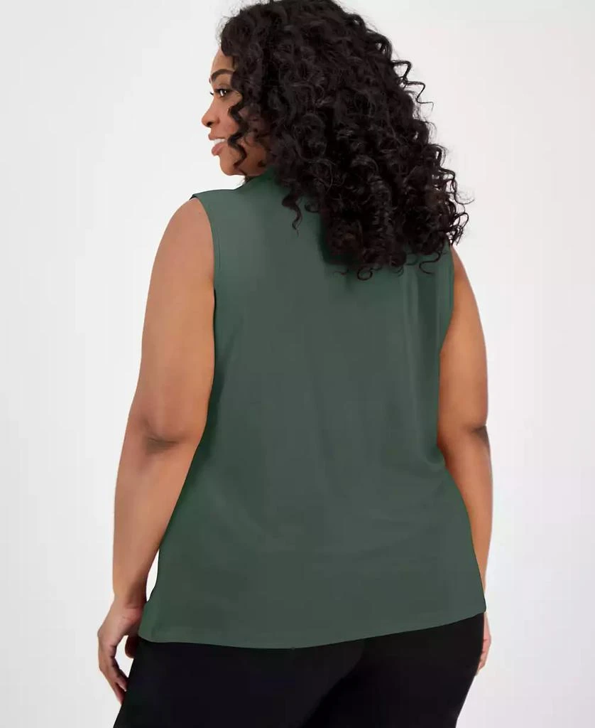 Kasper Plus Size Twist-Front Shell Top 2