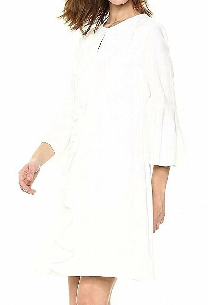 Gabby Skye Gabby Skye - Long Sleeve Ruffle Wrap Above Knee Dress