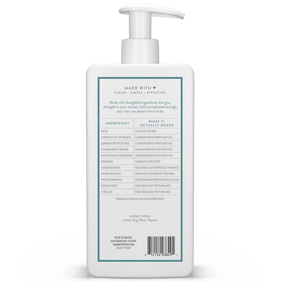 Native Strengthening Shampoo, Sulfate Free, for Women and Men Cashmere & Rain 4