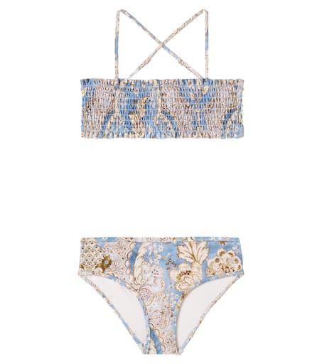 Zimmermann Printed shirred bikini