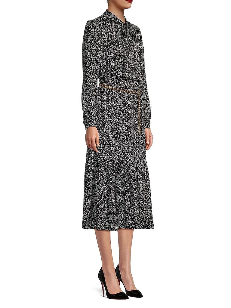 Michael Kors Leopard Tie-Neck Midi-Dress 4