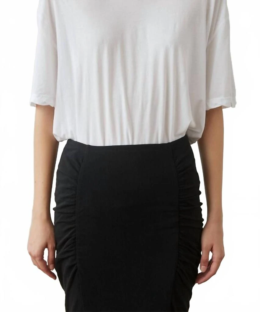 James Perse Brushed Jersey Side Shirred Skirt In Black 4