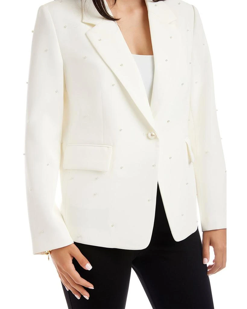 Karen Kane Faux Pearl Embellished Blazer 6