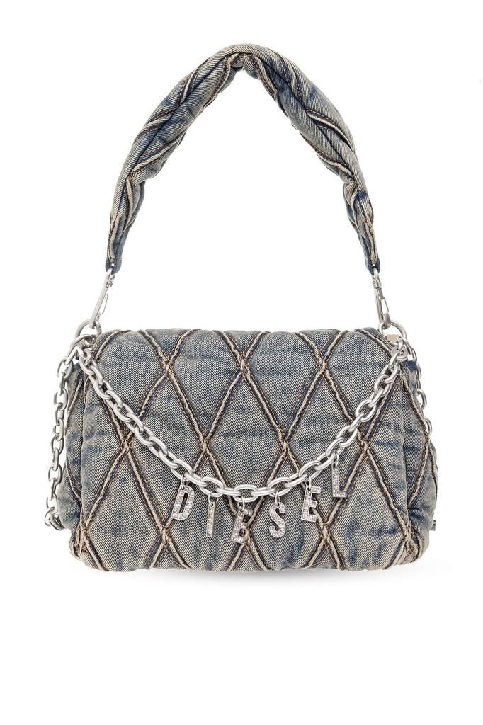 Diesel Diesel Charm-D Embellished Denim Shoulder Bag