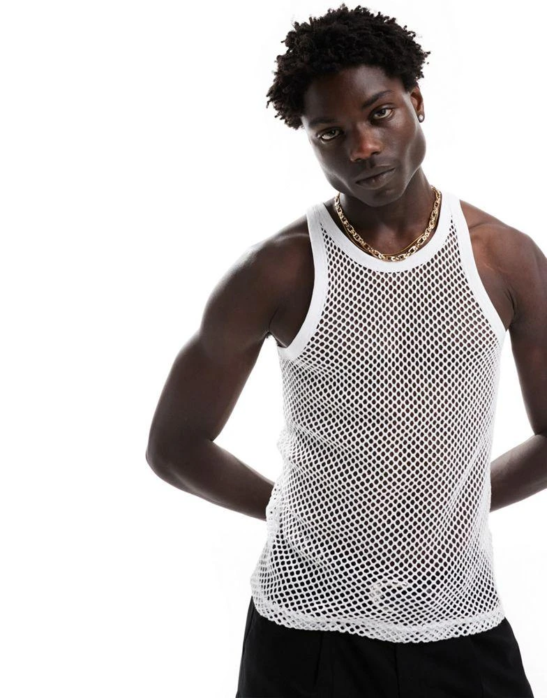 Weekday Weekday Matheus mesh vest in white 1