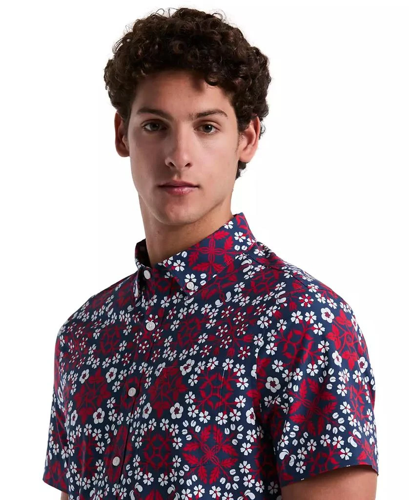 Original Penguin Men's Slim Fit Short Sleeve Medallion Print Button-Down Shirt 3