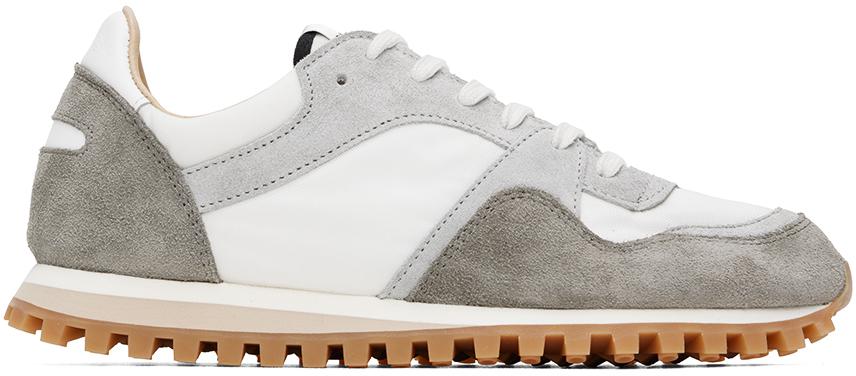 Spalwart White & Gray Marathon Trail Low Sneakers - Casual