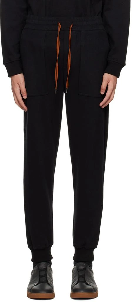 ZEGNA Black Essential Sweatpants 1