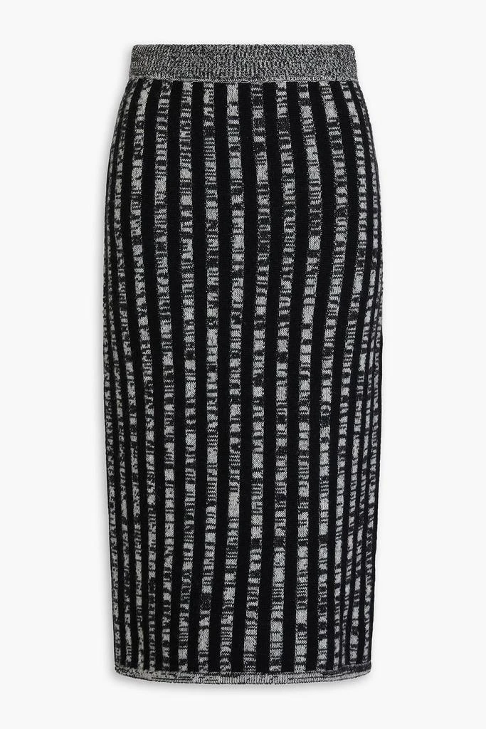 Joseph Space-dyed jacquard-knit wool and cashmere-blend midi skirt 1