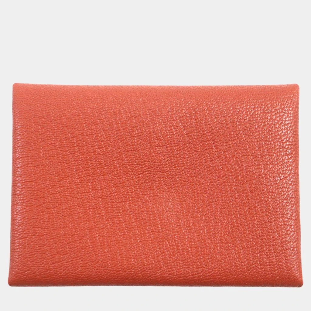 Hermes Hermes Calvi Duo Card Case 2024 Brown Leather 1