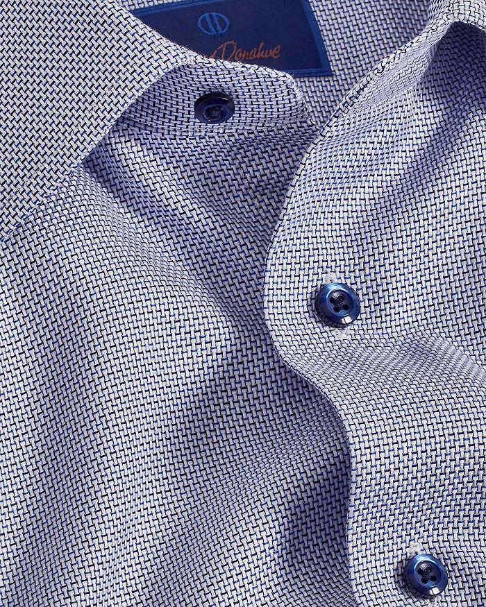 David Donahue Trim Fit Textured Dobby Dress Shirt