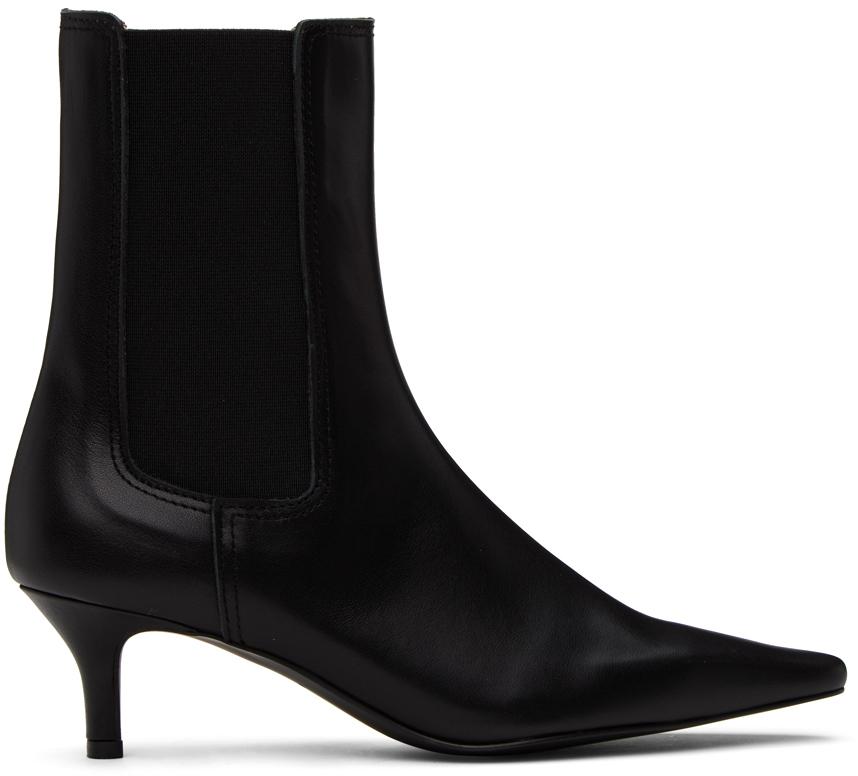 【関税込み】Reike Nen ブラック Cube Heel Basic ブーツ Reike Nen Black Cube Heel Basic Boots - Shoes - BeyondStyle
