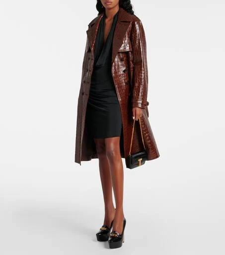 Tom Ford Croc-effect patent leather platform pumps 3