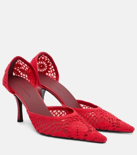 Magda Butrym Crochet leather-trimmed pumps 1
