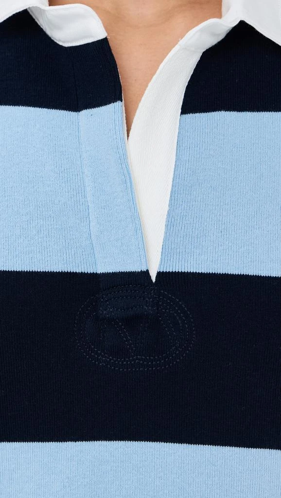 Monse Striped Cascade Half Placket Knitted Top 5