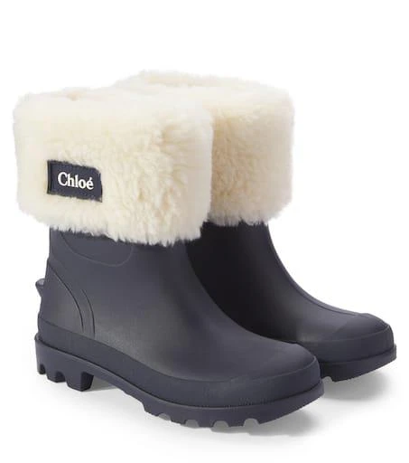Chloé Wellies faux shearling-trimmed boots 1
