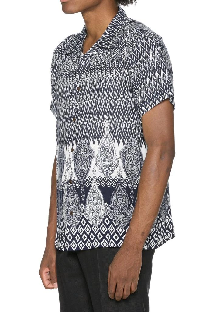 Raga Geometric Print Short Sleeve Button-Up Shirt 4