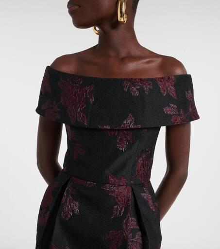 REBECCA VALLANCE 関税込 Florentina off-shoulder floral gown REBECCA VALLANCE Florentina off-shoulder floral gown