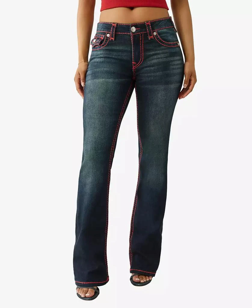 True Religion Women's Becca Super T Rhinestone Bootcut Jeans 1