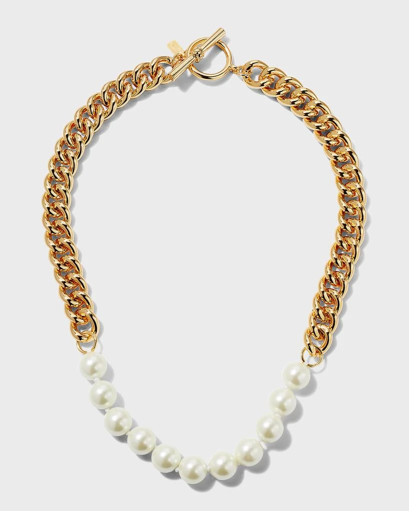 Kenneth Jay Lane White Pearly Chain Necklace