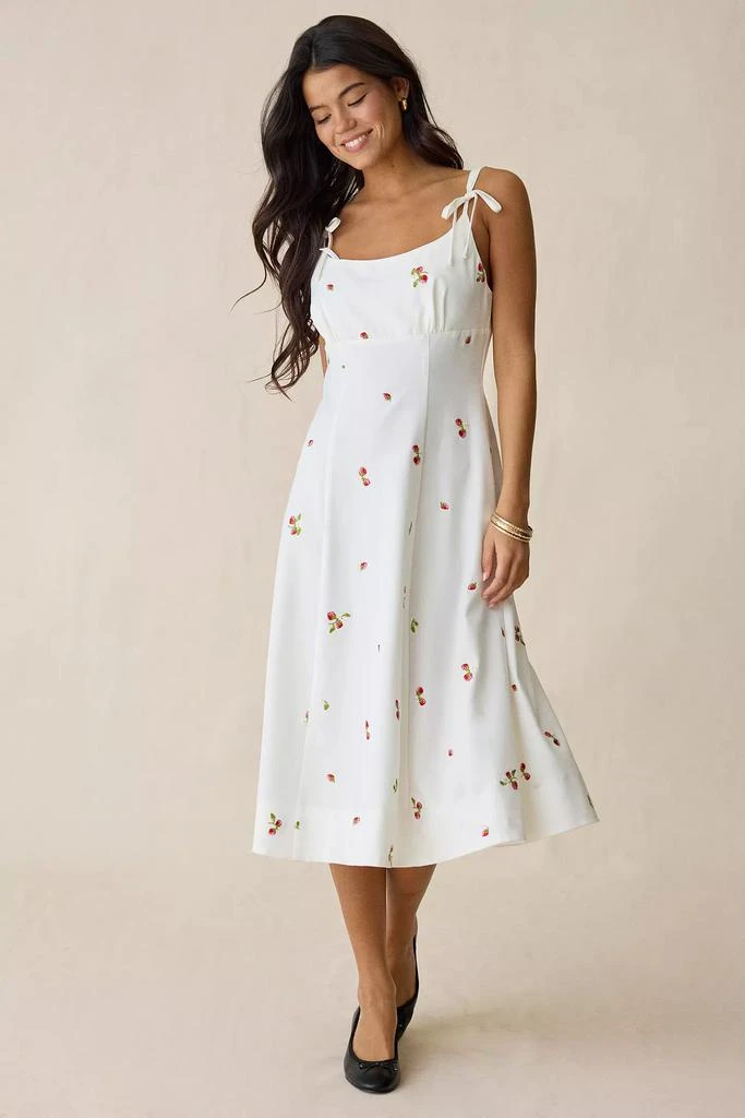 En Saison En Saison Strawberry Kiss Tie-Strap Midi Dress - Dresses & Skirts  - Free Shipping - BeyondStyle