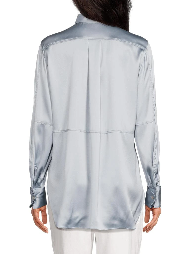 Brunello Cucinelli Stretch Silk Button-Front Shirt 3