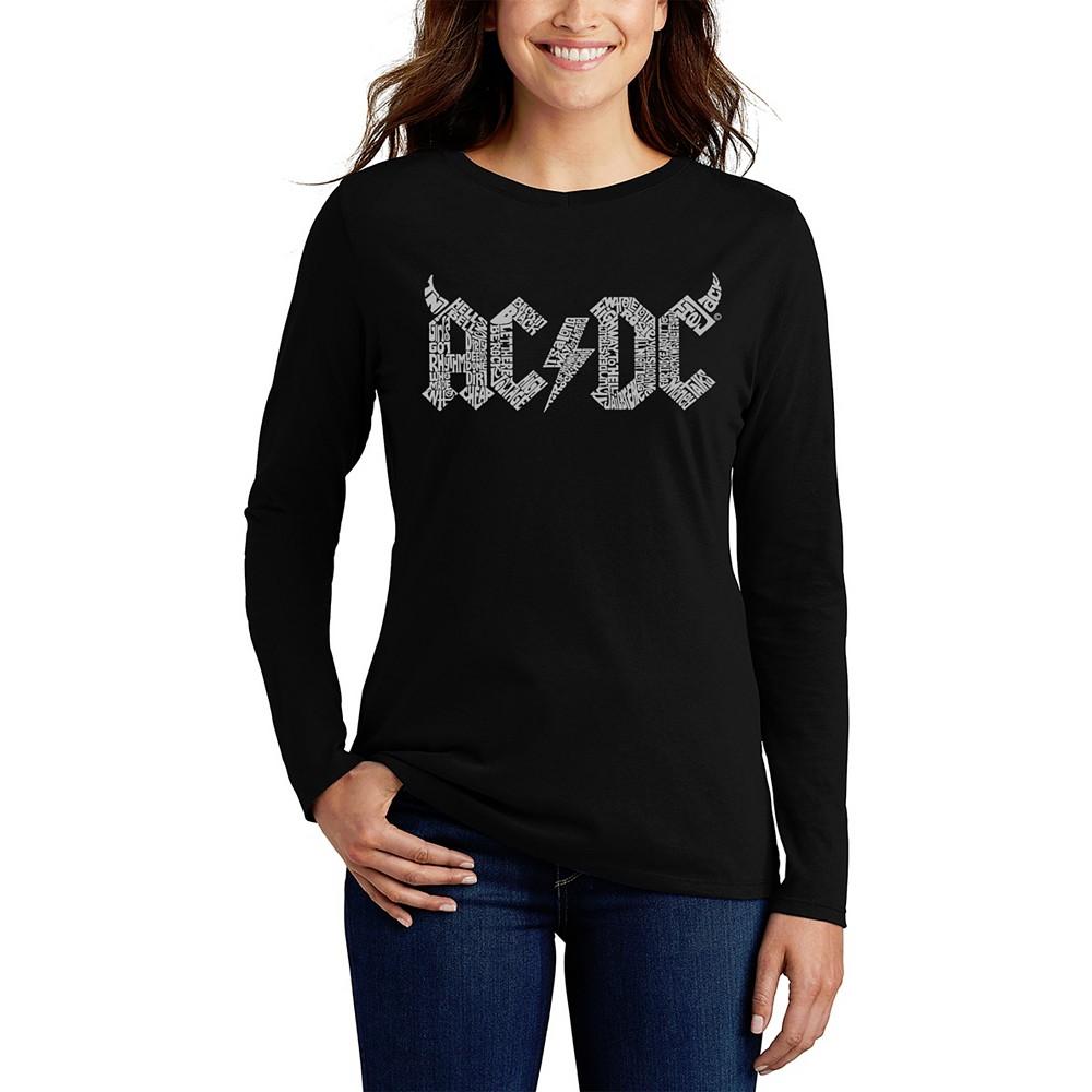 LA Pop Art Women's Long Sleeve Word Art ACDC T-shirt