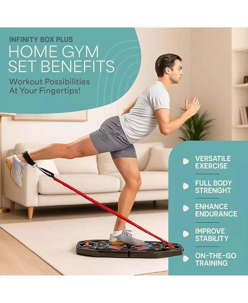 LifePro Portable Home Gym Kit – Push Up Board with Resistance Bands for Full Body Workouts 4