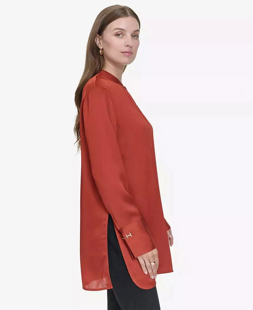 HALSTON Women's Band-Collar Blouse 3
