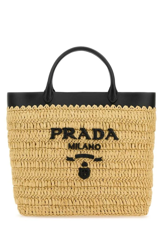 Prada Prada Open-Top Woven Tote Bag 1