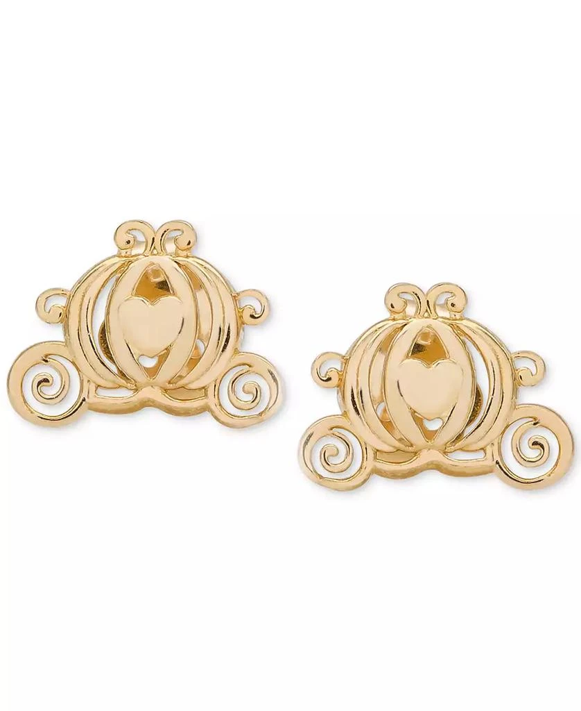 Disney Children's Cinderella Pumpkin Coach Stud Earrings in 14k Gold 1