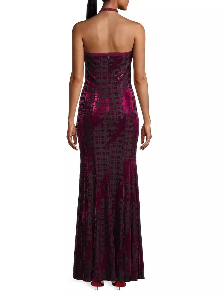 Donna Karan Social Occasion Burnout Velvet Halterneck Maxidress 5
