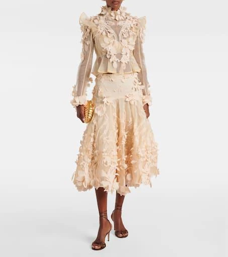 Zimmermann Hypnotic floral-appliqué silk blouse 2
