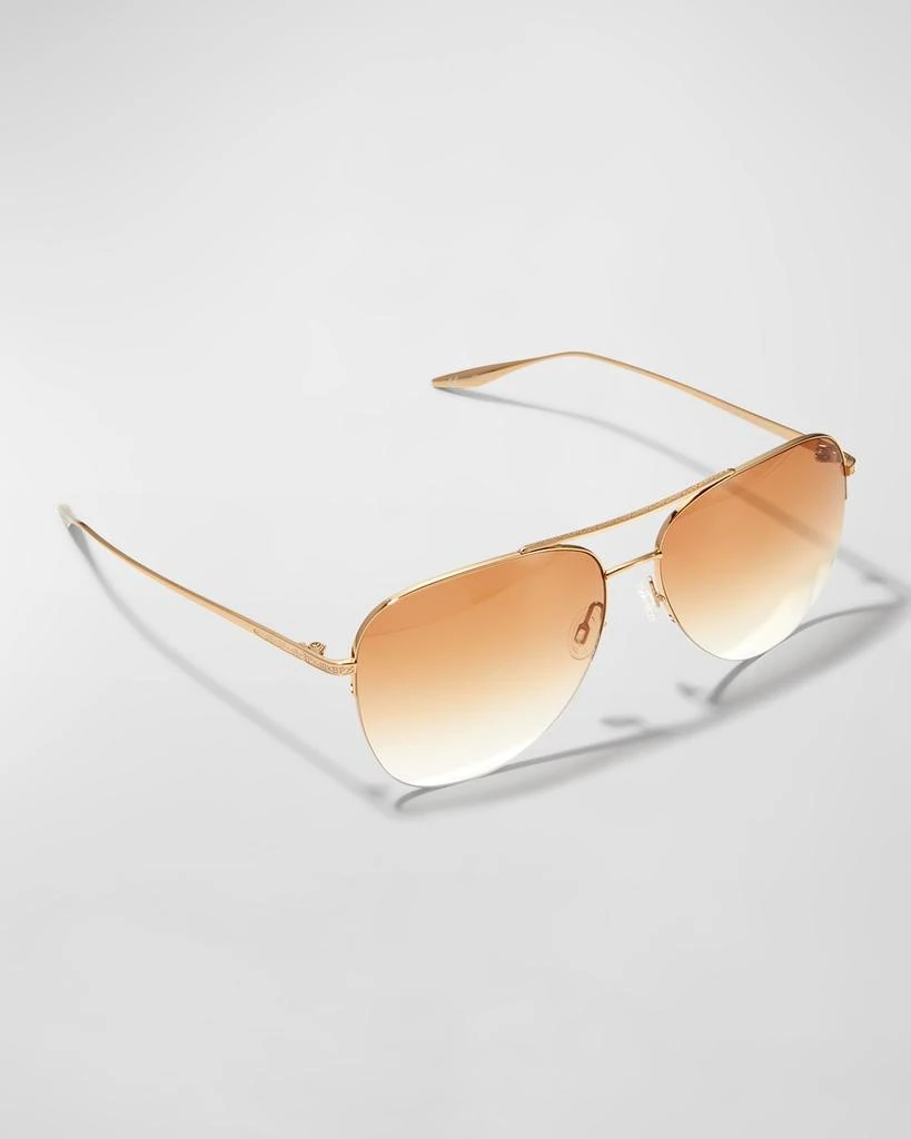 Barton Perreira Chevalier Semi-Rimless Metal Aviator Sunglasses 1