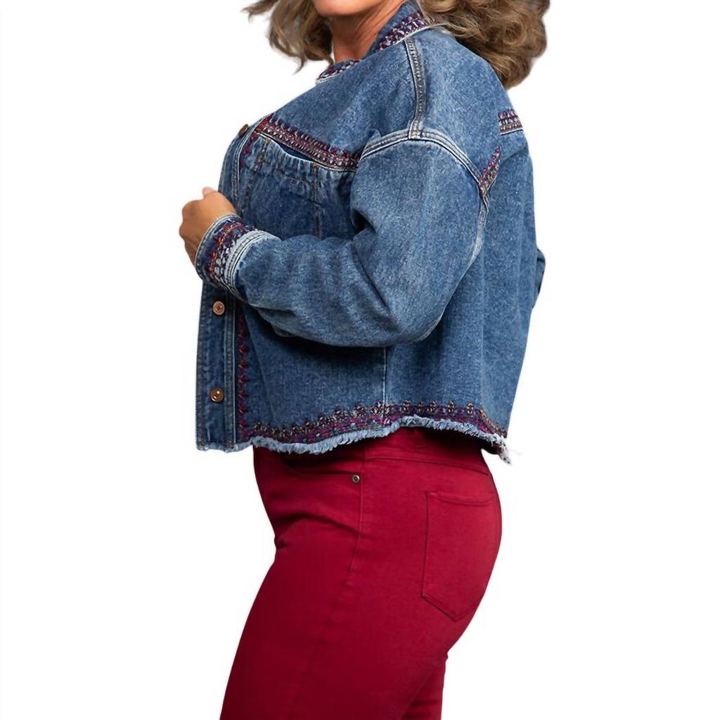 Tribal Tribal - Embroidered Denim Jacket