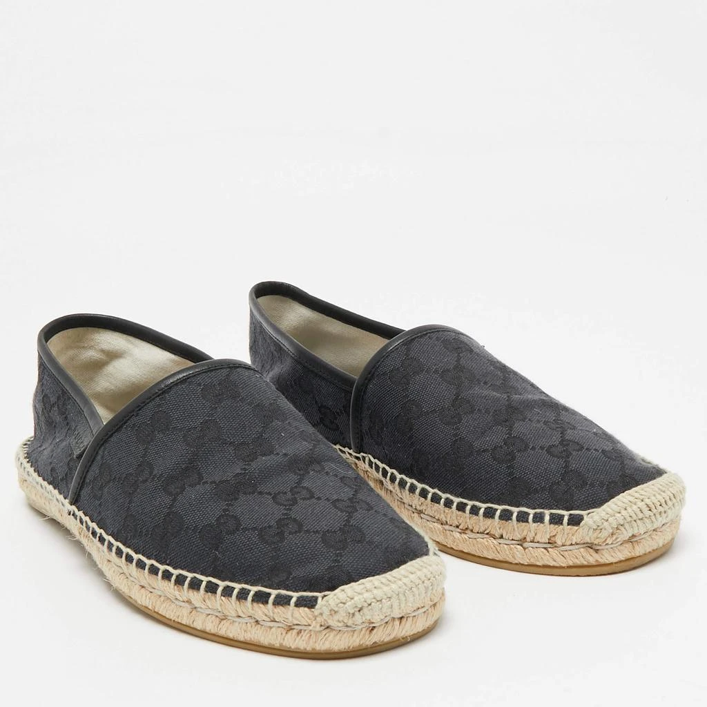 Gucci Gucci Black GG Canvas and Leather Espadrilles Flats Size 40.5 4