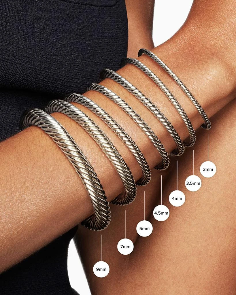 David Yurman 7mm Cable Buckle Bracelet w/ Diamonds & Topaz 4