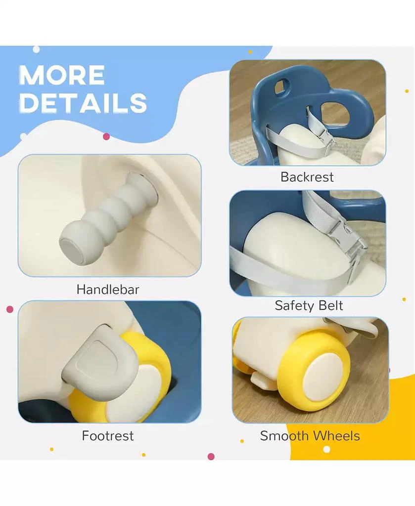 HONGGE 4 in 1 Toddler Rocking Horse with Push Handle and Balance Board 7