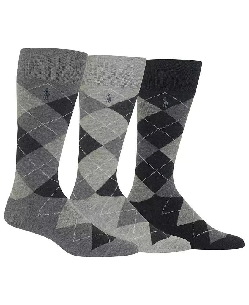 Polo Ralph Lauren Men's 3-Pack Polo Classic Argyle Dress Socks, Grey, 10-13 Polo Ralph Lauren Men's 3-Pack Polo Classic Argyle Dress Socks, Grey, 10-13