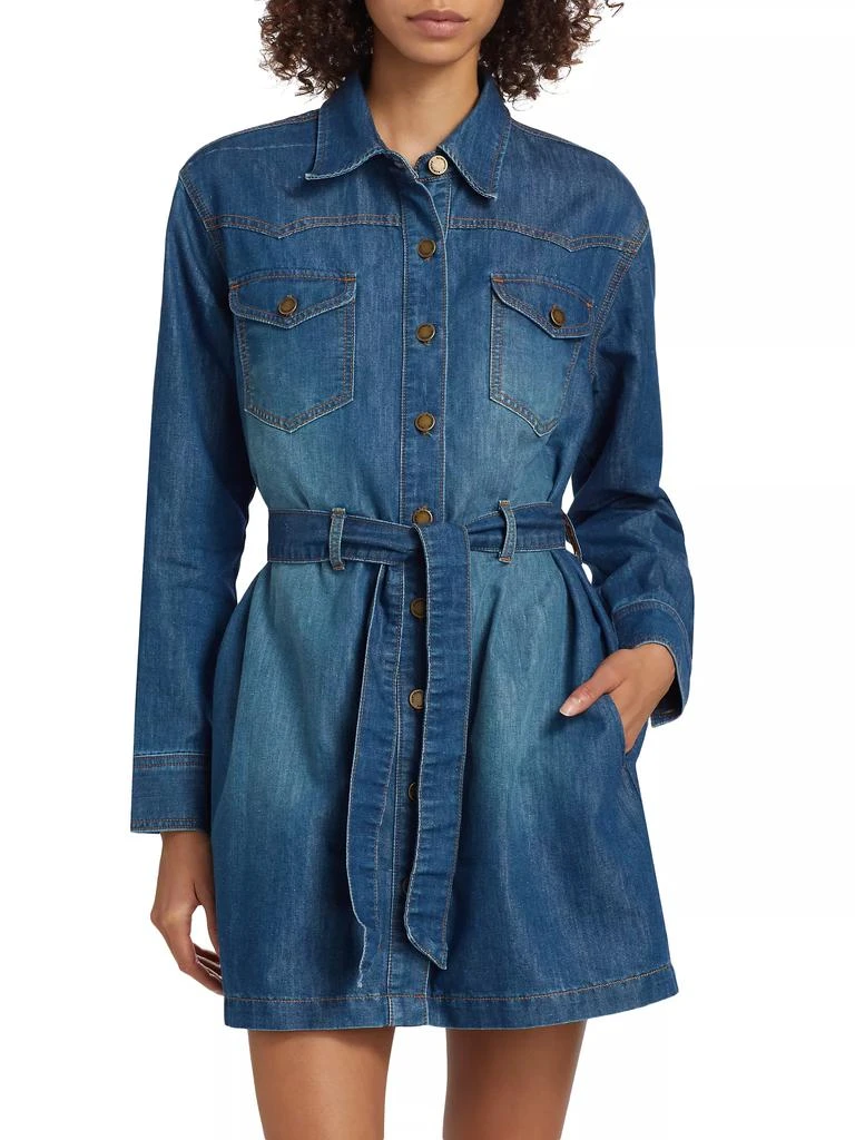 Ramy Brook Starling Belted Denim Minidress 3