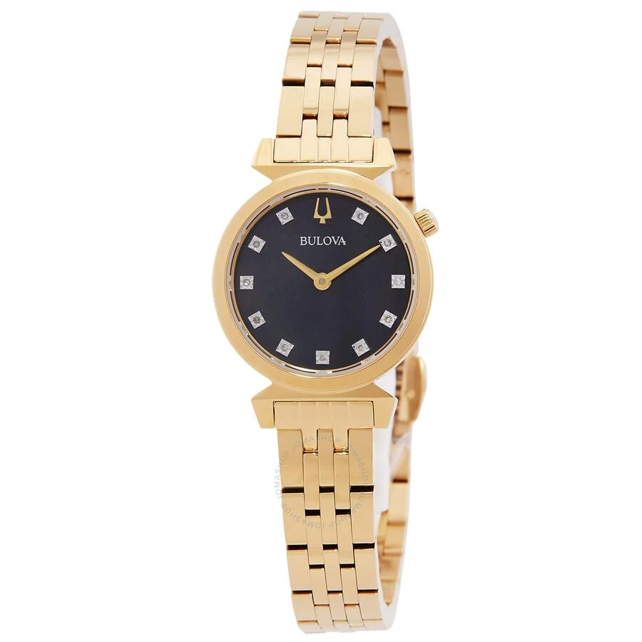 Bulova Regatta Quartz Diamond Black Mother of Pearl Dial Ladies Watch 97P173 1