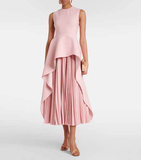 SOLACE LONDON Severny pleated layered midi dress - Dresses
