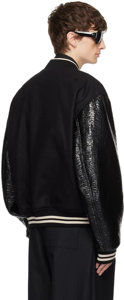 Dries Van Noten Black Zip Faux-Leather Bomber Jacket 3