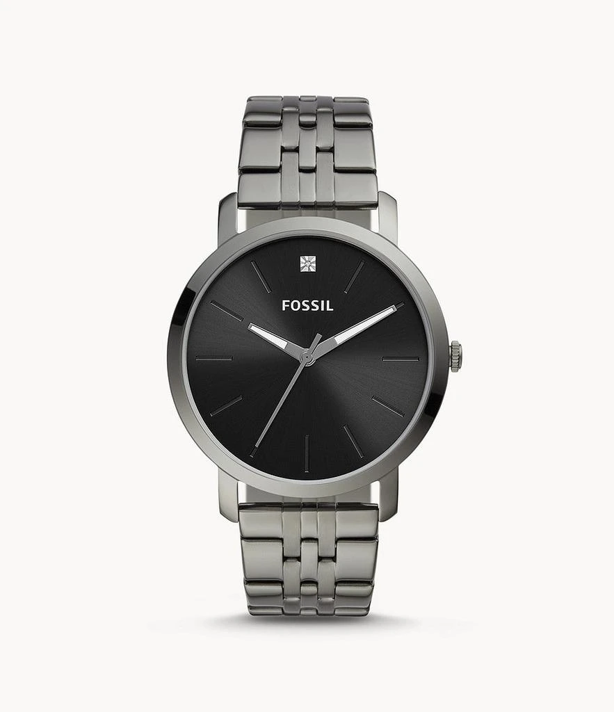 Fossil Men's Lux Luther Three-Hand, Smoke-Tone Stainless Steel Watch 1