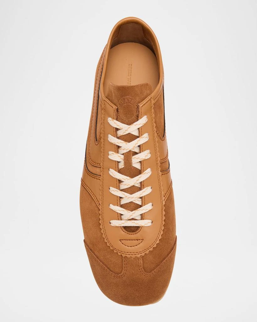 Dries Van Noten Men's Tonal Suede and Leather Low-Top Sneakers 6